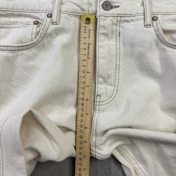 We The Free People Jeans Womens 30 Laurel Canyon Flare Ivory High Rise (Mended) - Picture 12 of 16